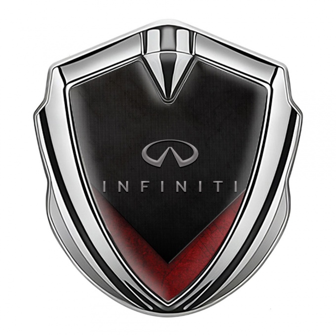 Infiniti Bodyside Emblem Self Adhesive Silver Dark Panel Red Fragments