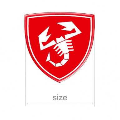 Fiat Abarth Emblem Silicone Sticker Domed Red
