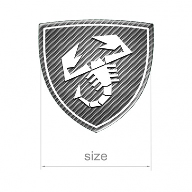 Fiat Abarth Emblem 3D Gel Silicone Sticker Domed Carbon