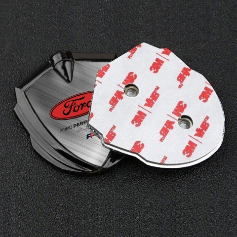 Ford Bodyside Badge Self Adhesive Graphite Brushed Metal Performance