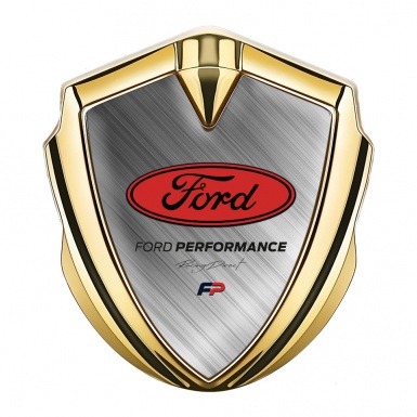 Ford Bodyside Badge Self Adhesive Gold Brushed Metal Performance