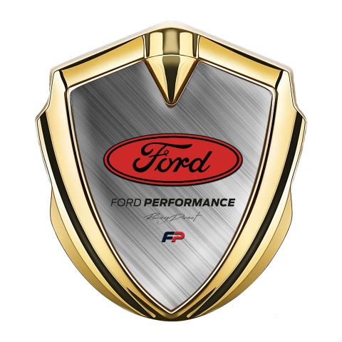 Ford Bodyside Badge Self Adhesive Gold Brushed Metal Performance