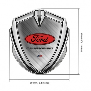 Ford Bodyside Badge Self Adhesive Silver Brushed Metal Performance