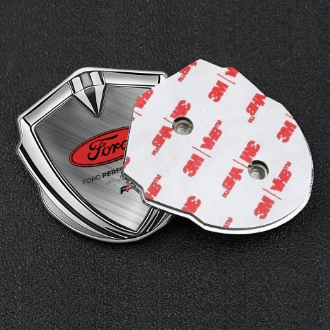 Ford Bodyside Badge Self Adhesive Silver Brushed Metal Performance