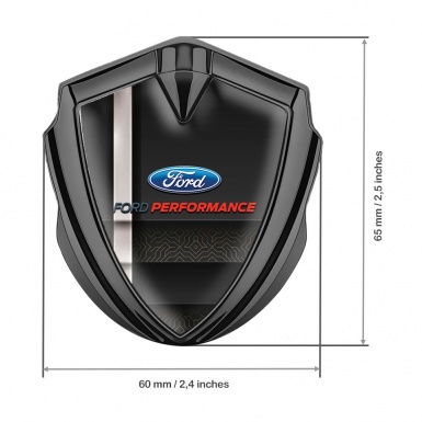 Ford Emblem Badge Self Adhesive Graphite White Stripe Performance Edition