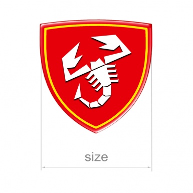 Fiat Abarth Emblem 3D Gel Silicone Sticker Domed Red Yellow