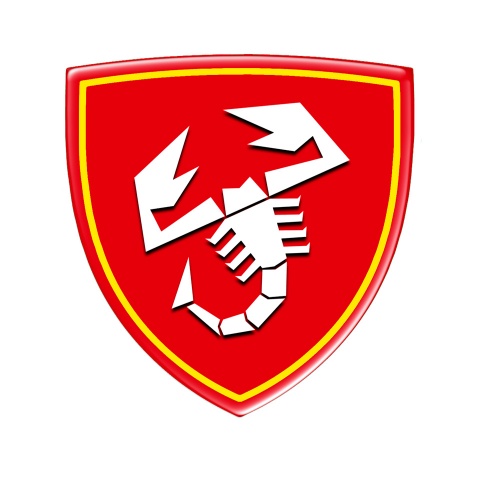 Fiat Abarth Emblem 3D Gel Silicone Sticker Domed Red Yellow