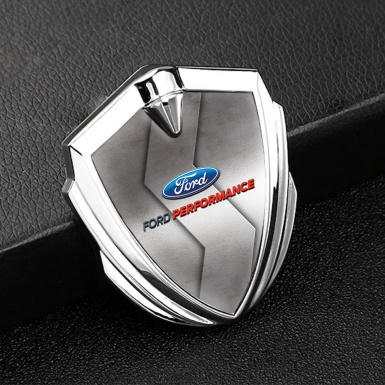 Ford Emblem Fender Badge Silver Metal Fragment Classic Logo Design