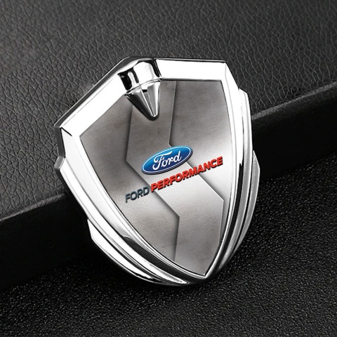 Ford Emblem Fender Badge Silver Metal Fragment Classic Logo Design