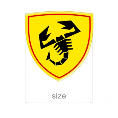 Fiat Abarth Emblem 3D Gel Silicone Sticker Domed Yellow Black