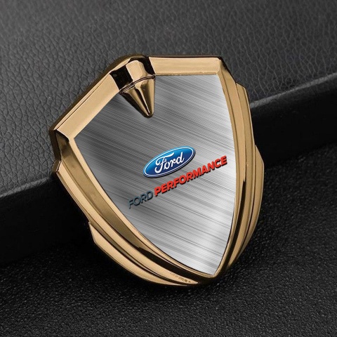 Ford Emblem Self Adhesive Gold Brushed Aluminum Oval Logo Design