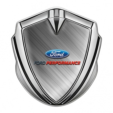 Ford Emblem Self Adhesive Silver Brushed Aluminum Oval Logo Design