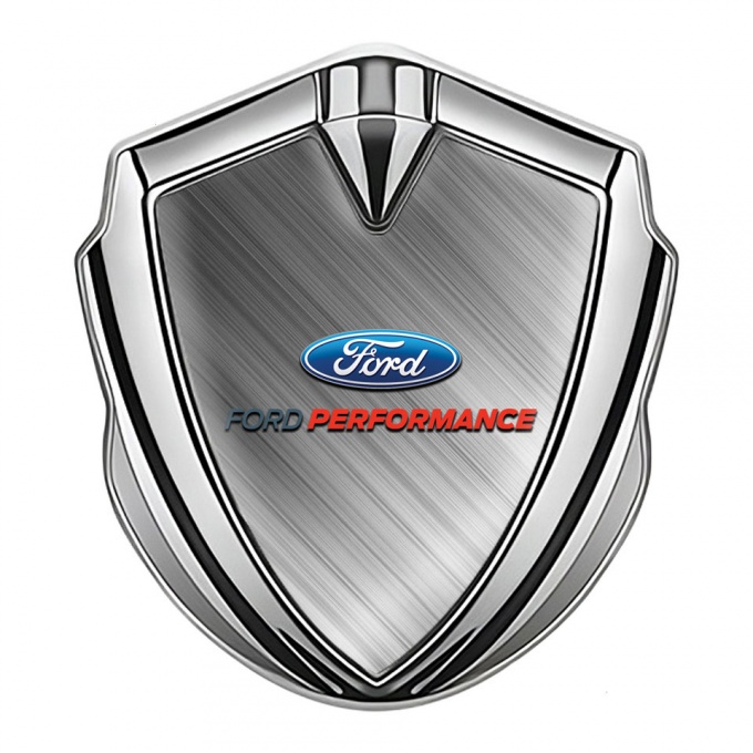 Ford Emblem Self Adhesive Silver Brushed Aluminum Oval Logo Design