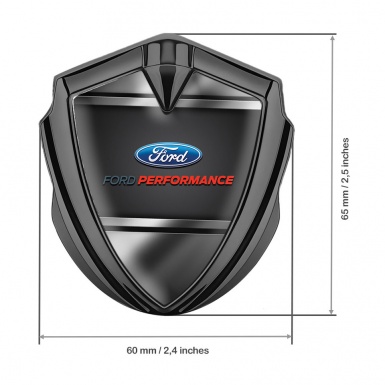 Ford Bodyside Domed Emblem Graphite Gradient Frame Red Characters
