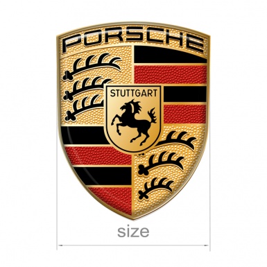 Porsche Emblem 3D Gel Silicone Sticker Domed