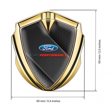 Ford Emblem Self Adhesive Gold Black Ribbon Dark Hex Edition