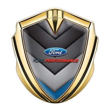 Ford Trunk Emblem Badge Gold Monochrome Base Blue Fragment