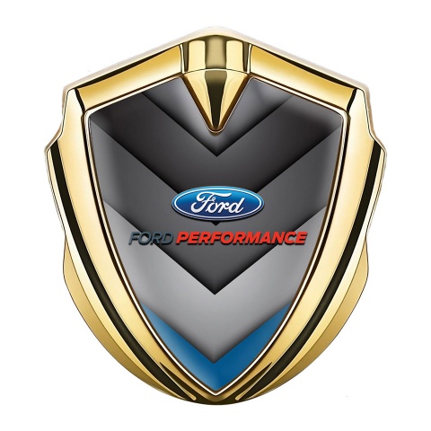 Ford Trunk Emblem Badge Gold Monochrome Base Blue Fragment