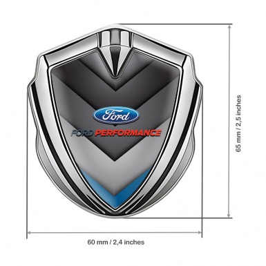 Ford Trunk Emblem Badge Silver Monochrome Base Blue Fragment
