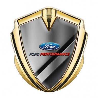 Ford Emblem Car Badge Gold Half Metallic Effect Performance Logo