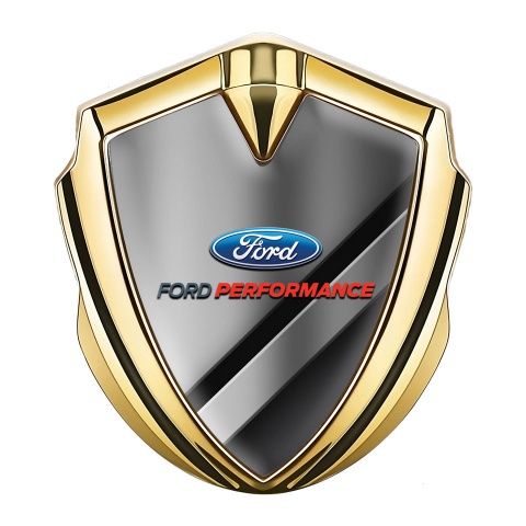 Ford Emblem Car Badge Gold Half Metallic Effect Performance Logo