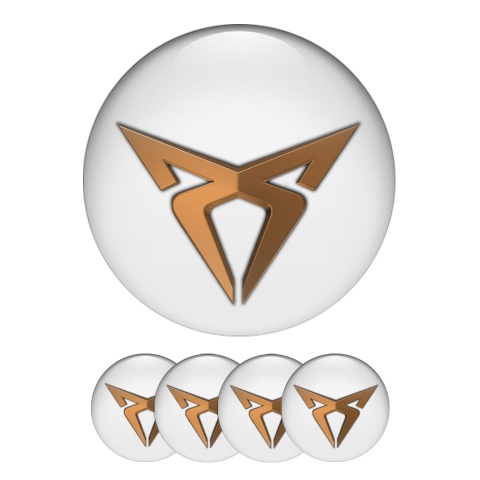 Seat Cupra Silicone Sticker Wheel Center Cap White 3D Logo