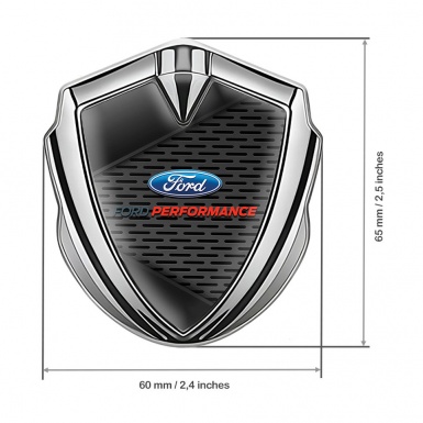 Ford Bodyside Badge Self Adhesive Silver Dark Mesh Charcoal Elements