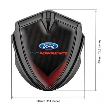 Ford Fender Emblem Badge Graphite Charcoal Slab Red Grunge Edition