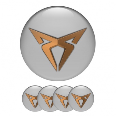 Seat Cupra Silicone Sticker Wheel Center Cap Grey 3D Logo