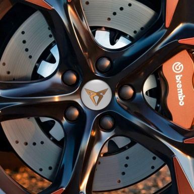 Seat Cupra Silicone Sticker Wheel Center Cap Grey 3D Logo