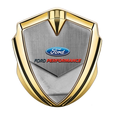 Ford Emblem Trunk Badge Gold Stone Slab Effect Performance Edition