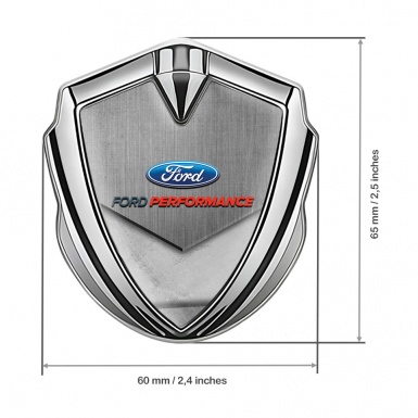Ford Emblem Trunk Badge Silver Stone Slab Effect Performance Edition
