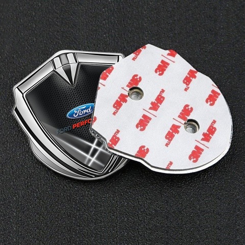 Ford Emblem Self Adhesive Silver Honeycomb Base Outglow Effect Design