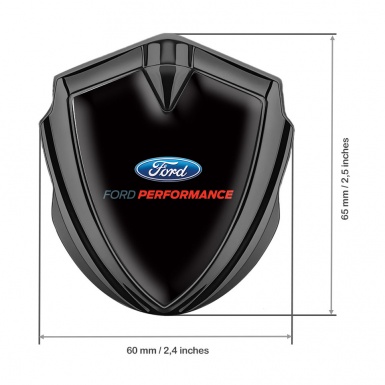Ford Trunk Emblem Badge Graphite Black Noir Oval Logo Performance Style