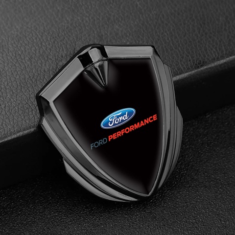 Ford Trunk Emblem Badge Graphite Black Noir Oval Logo Performance Style