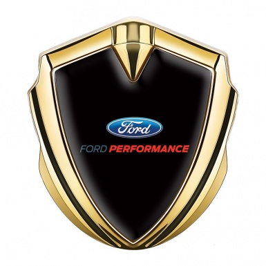 Ford Trunk Emblem Badge Gold Black Noir Oval Logo Performance Style