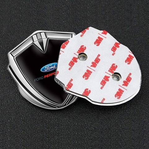 Ford Trunk Emblem Badge Silver Black Noir Oval Logo Performance Style