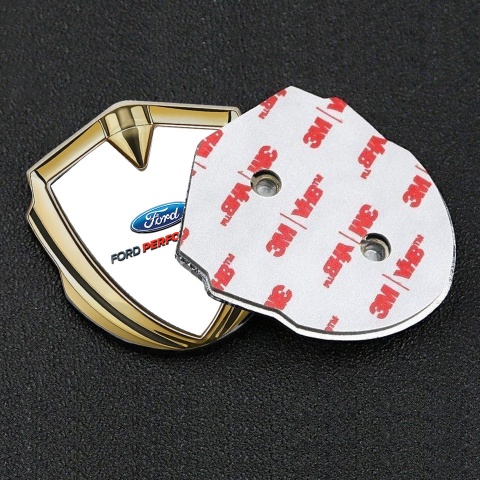Ford Bodyside Emblem Self Adhesive Gold White Base Performance Logo