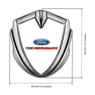 Ford Bodyside Emblem Self Adhesive Silver White Base Performance Logo