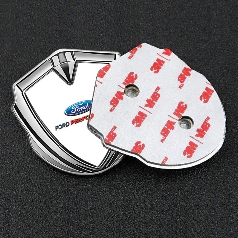 Ford Bodyside Emblem Self Adhesive Silver White Base Performance Logo