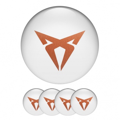 Seat Cupra Silicone Sticker Wheel Center White New Logo Copper Color
