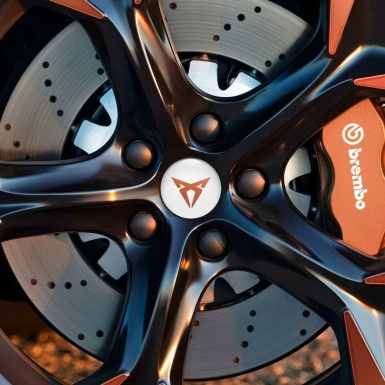 Seat Cupra Silicone Sticker Wheel Center White New Logo Copper Color