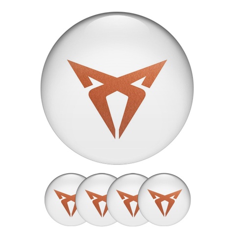 Seat Cupra Silicone Sticker Wheel Center White New Logo Copper Color