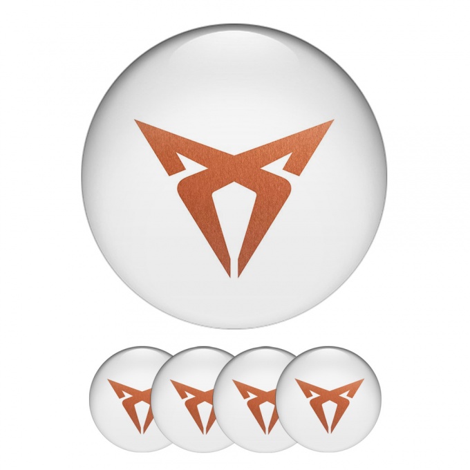 Seat Cupra Silicone Sticker Wheel Center White New Logo Copper Color