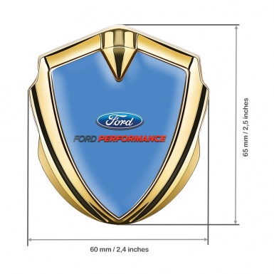 Ford Bodyside Badge Self Adhesive Gold Glacial Blue Performance Design