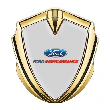 Ford Emblem Badge Self Adhesive Gold Moon Grey Performance Edition