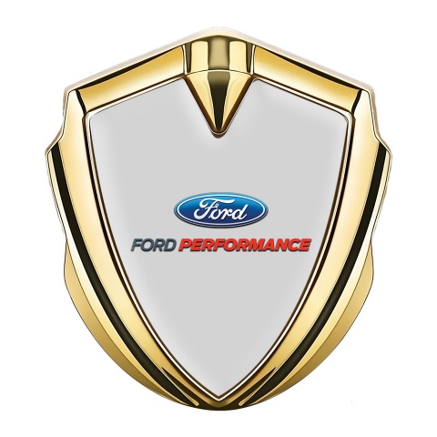 Ford Emblem Badge Self Adhesive Gold Moon Grey Performance Edition