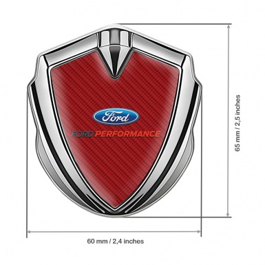 Ford Fender Emblem Badge Silver Crimson Carbon Base Performance Logo