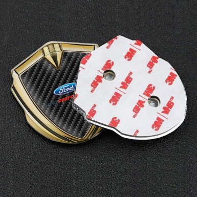 Ford Emblem Trunk Badge Gold Black Carbon Performance Logo Edition