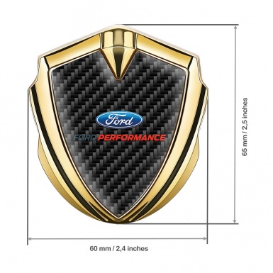Ford Emblem Trunk Badge Gold Black Carbon Performance Logo Edition